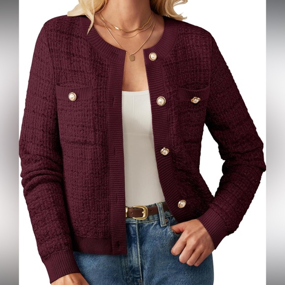 Grace Karin Sweaters - NWT Grace Karin Wine Red Cardigan Sweater in Medium